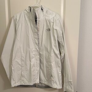The North Face women’s white rain jacket